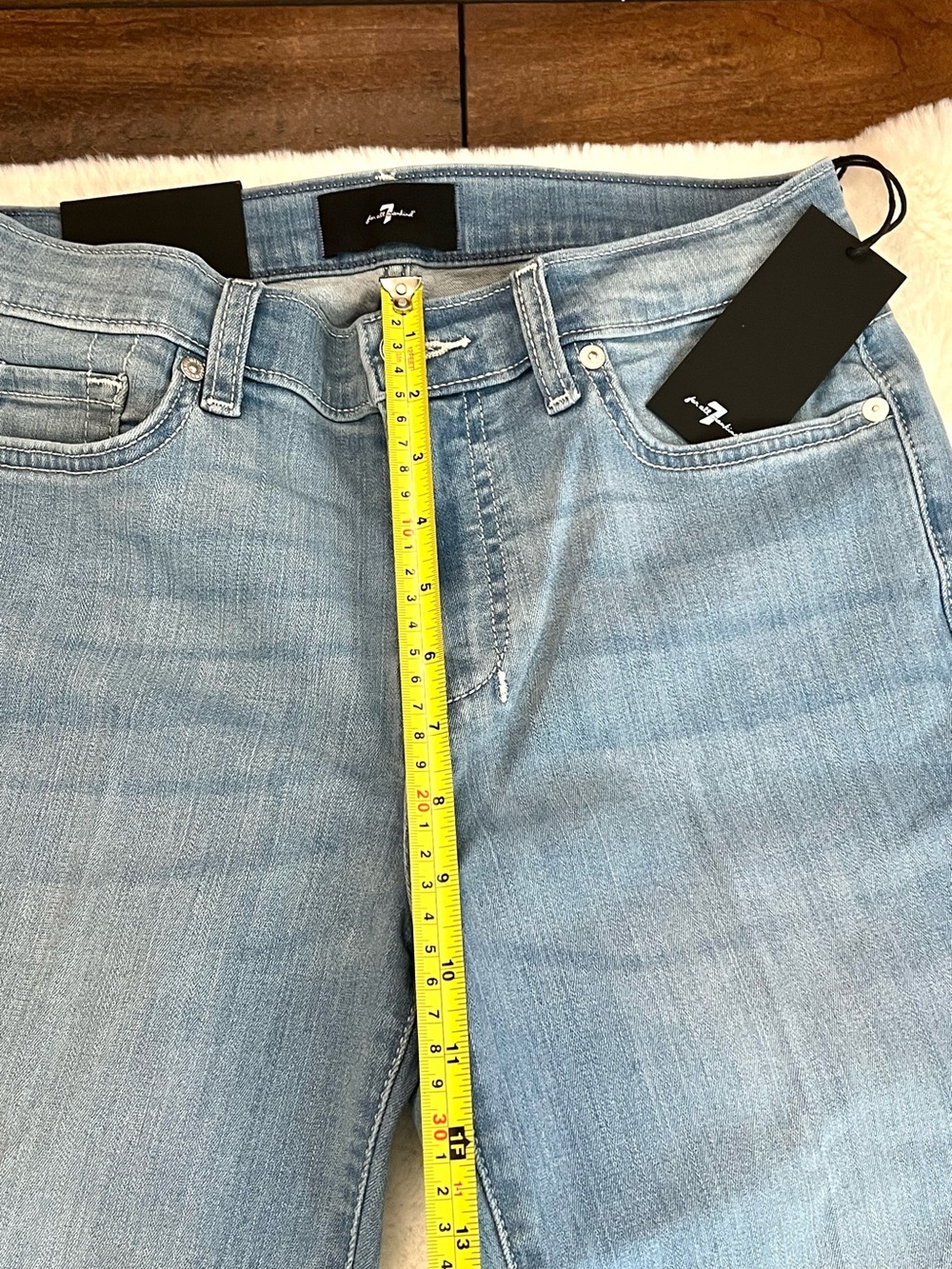 NWT 7 For All Mankind Dojo Tailorless Flare Jeans Color Marrakech Wash Size 28 - Picture 14 of 16